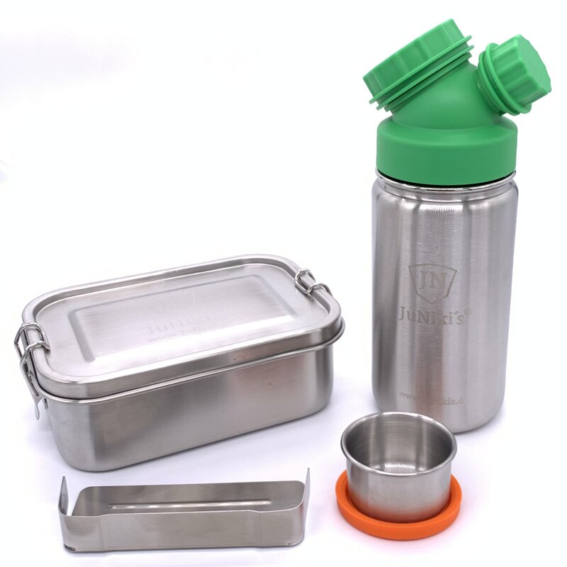 Special idea for school enrollment: Premium-Set with leak-proof lunchbox and 14oz drinking bottle - green