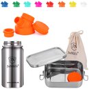 Einschulungs-Set: JuNikis Lunchbox + Trinkflasche isoliert 420ml Orange