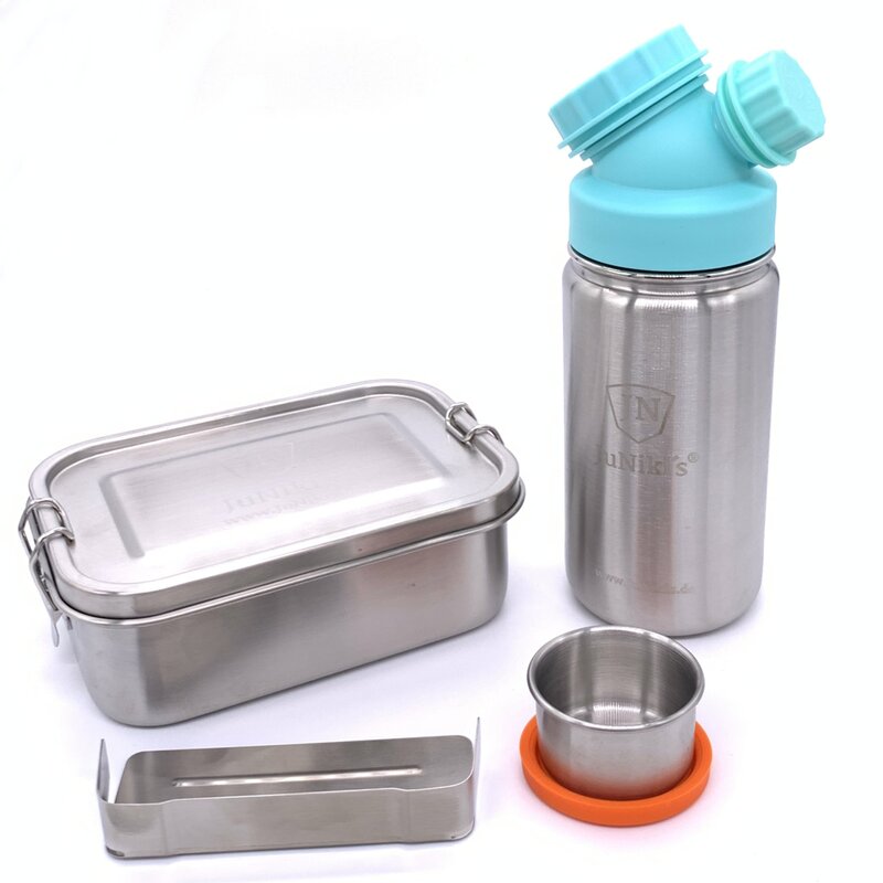 Einschulungs-Set: JuNikis Lunchbox + Trinkflasche isoliert 420ml Trkis