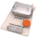 Einschulungs-Set: JuNiki´s® Lunchbox + Trinkflasche isoliert 420ml Weiss