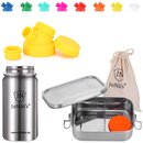 Einschulungs-Set: JuNikis Lunchbox + Trinkflasche isoliert 420ml Gelb