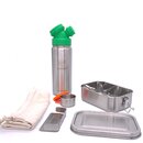 Back to School: Premium-Set with leak-proof lunchbox and 18oz drinking bottle green