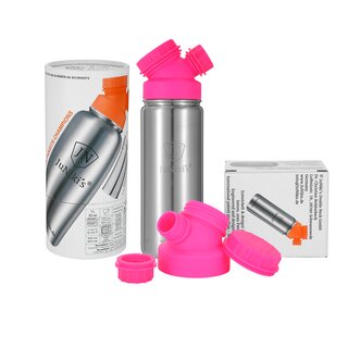 JuNiki´s® isolierte Trinkflasche 550ml - Deckelfarbe Pink