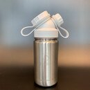 JuNiki´s® eco line isolierte Edelstahl Trinkflasche 420ml - Teefilter ergänzbar - Weiss