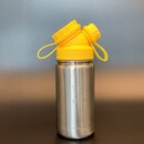JuNiki´s® eco line isolierte Edelstahl Trinkflasche 420ml - Teefilter ergänzbar - Gelb