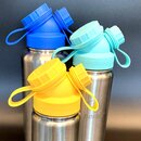 3er Set JuNikis  eco line isolierte Edelstahl Trinkflasche 3 Gren mit farbigen Deckeln Blau, Trkis, Gelb