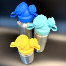 3er Set JuNikis  eco line isolierte Edelstahl Trinkflasche 3 Gren mit farbigen Deckeln Blau, Trkis, Gelb