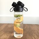 JuNiki´s® Trinkflasche aus Glas - handmade - praktische Weithals-Glasflasche mit Trinköffnung - in Orange