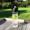 JuNiki´s® Trinkflasche aus Glas - handmade - praktische Weithals-Glasflasche mit Trinköffnung - in Weiss