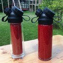 German engineered JuNikis Borosilicate Glass Flask 18oz + colored cap Red