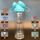 JuNiki´s®  Tea to go Thermosflasche aus Glas - handmade - mit Trinköffnung - in 8 Farben
