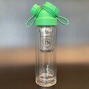 JuNiki´s®  Tea to go Thermosflasche aus Glas - handmade - mit Trinköffnung - in 8 Farben Green