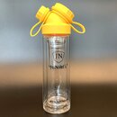 JuNiki´s®  Tea to go Isoflasche aus Glas - handmade - mit Trinköffnung Gelb