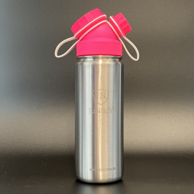 JuNiki´s® eco line insulated stainless steel flask 18oz with cap in Pink/White 18oz