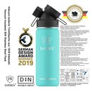 Exklusive JuNikis Trinkflasche aus Edelstahl Vakuum-isoliert 550ml/18oz - trkis