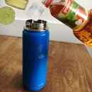 Exklusive JuNikis Trinkflasche aus Edelstahl Vakuum-isoliert 550ml/18oz - blau