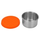 2er-Edelstahl-Spar-Set: Je 2 x JuNikis Lunchbox + Trinkflasche isoliert 550ml + Teefilter Pink+Blau