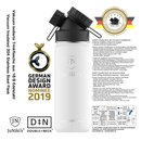 Exklusive JuNikis Trinkflasche aus Edelstahl Vakuum-isoliert 550ml/18oz - wei