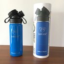 Exklusive JuNikis Trinkflasche aus Edelstahl Vakuum-isoliert 550ml/18oz - blau mit Deckel blau/weiss