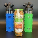Set: 2 x JuNikis Wrstchen cap + 2 silicone sleevs green and blue