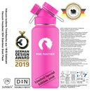 Exklusive JuNikis Trinkflasche aus Edelstahl Vakuum-isoliert 1L Sonderedition Pink Panther