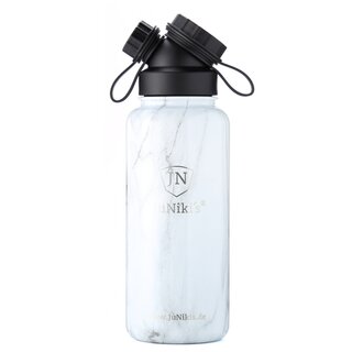 INSULATED STAINLESS STEEL FLASK // 32OZ // WHITE MARBLE