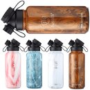 INSULATED STAINLESS STEEL FLASK // 32OZ // WHITE MARBLE