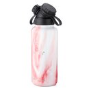 INSULATED STAINLESS STEEL FLASK // 32OZ // RED MARBLE