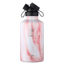 INSULATED STAINLESS STEEL FLASK // 64OZ // RED MARBLE