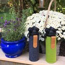 SET DOUBLE WALL GLASS FLASK + TEA INFUSER + FELT SLEEVE GREY