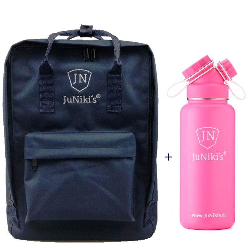 Promotion-Set: JuNikis Rucksack + JuNikis Trinkflasche 1 Liter Pink