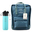 Promotional-Sets with 20 EUR Benefit: JuNiki´s Backpack and 18oz insulated stainless steel flask Turquoise