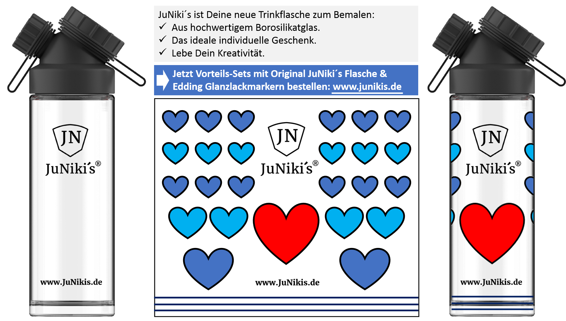 JuNiki´s kreativ - Glasflaschen individuell bemalen - der Countdown läuft...